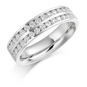 Penelope - Double Row Channel Set Diamond Wedding Ring