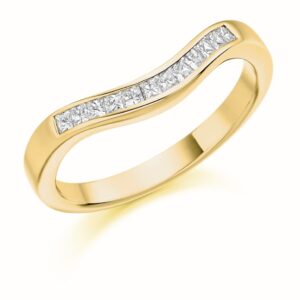 Mila - Curved Channel Set Diamond Wedding Ring