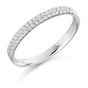 Addison - Double Row Micro-Claw Set Diamond Wedding Ring