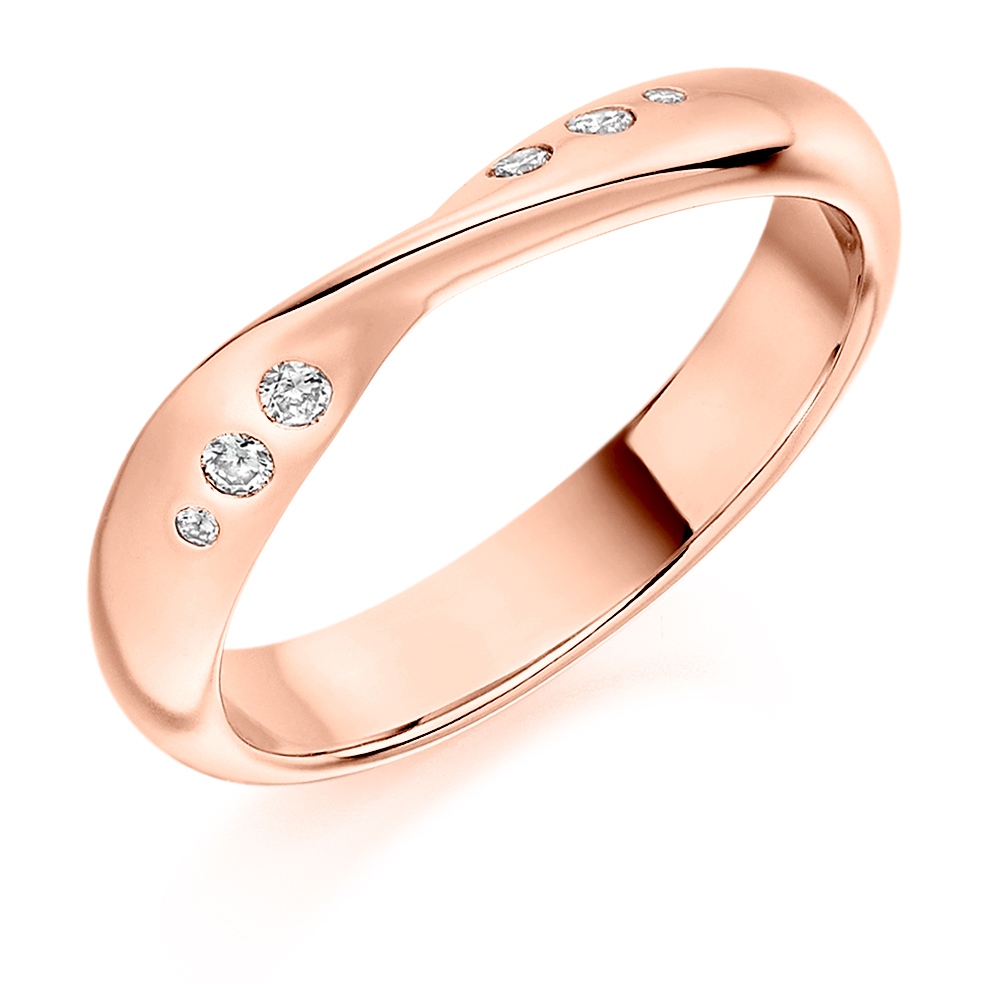 Brooklyn - Shaped Flush Set Diamond Wedding Ring