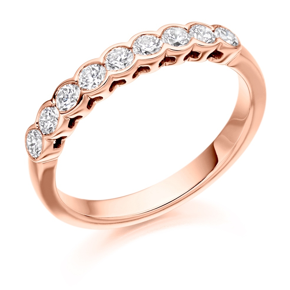 Luna - Rubover Set Diamond Wedding Ring