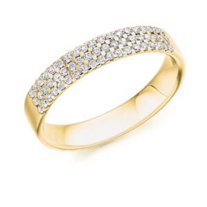 Hazel - Triple Row Micro-Claw Set Diamond Wedding Ring