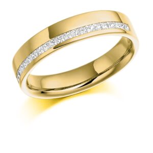 Leah - Offset Channel Set Diamond Wedding Ring